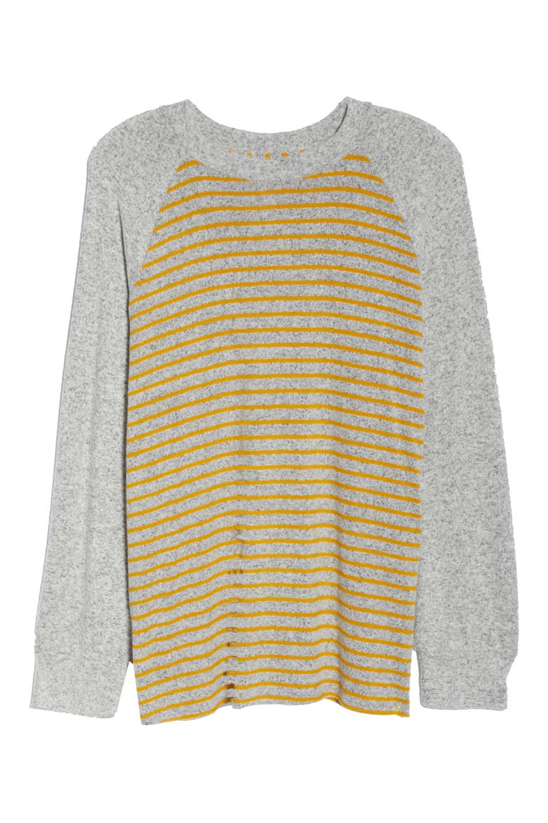 Raglan Sweater, Alternate, color, HEATHER GRAY/ MUSTARD