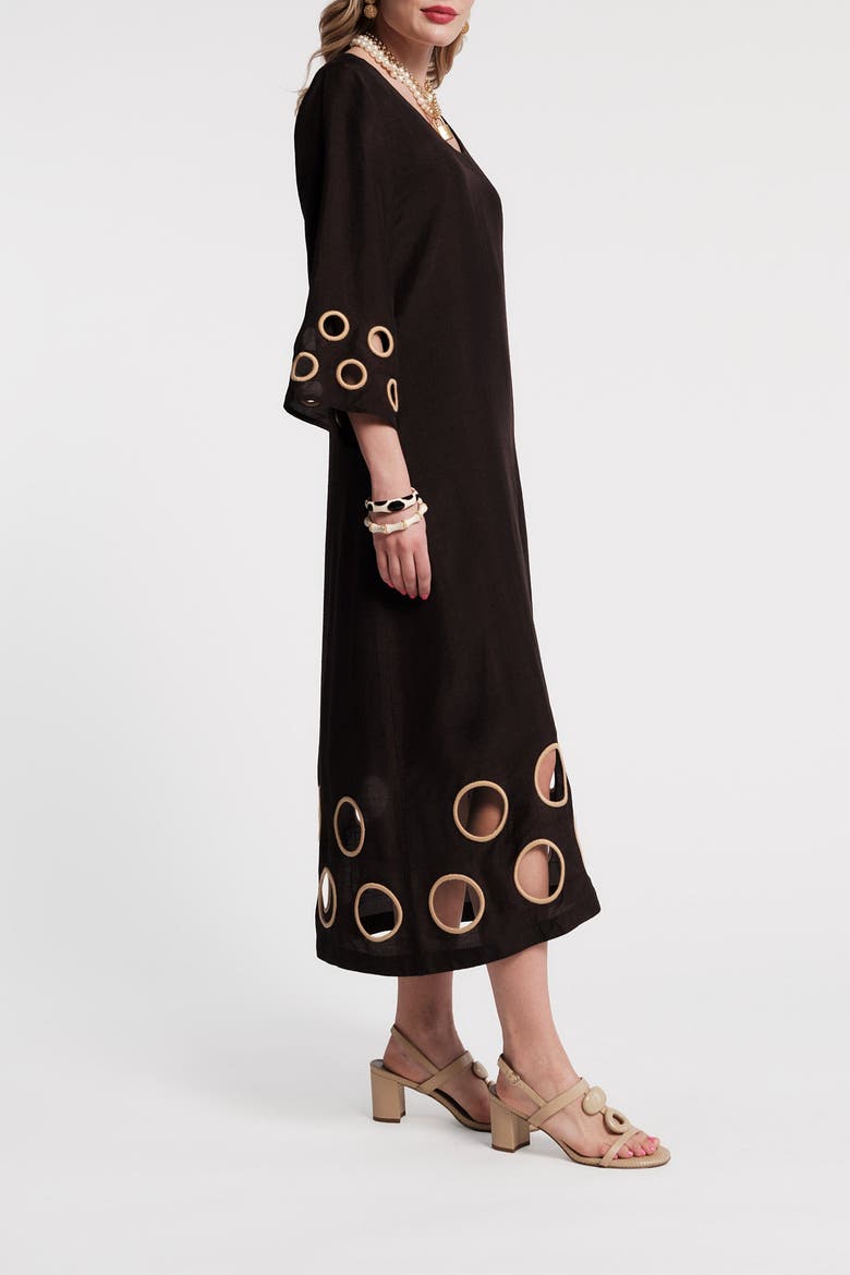 Faye Cut Out Maxi Dress, Alternate, color, Black/Taupe