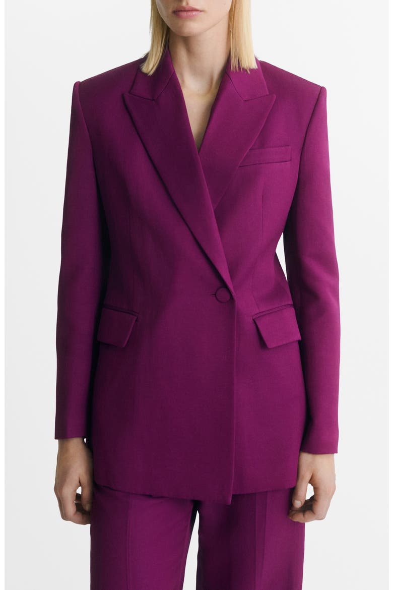 Double Breasted Jacket, Main, color, FUCHSIA