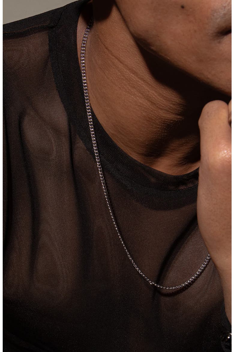 Curb Chain Necklace, Alternate, color, Silver