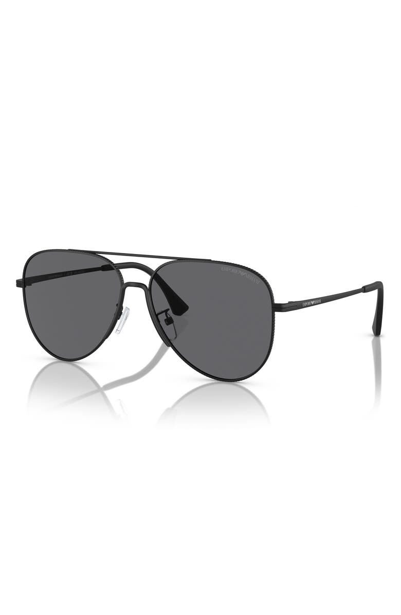 Emporio Armani 60mm Polarized Pilot Sunglasses, Alternate, color,
