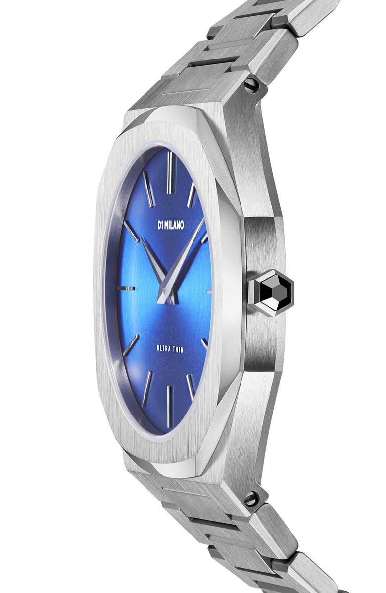D1 Milano Ultra Thin Bracelet Watch, 40mm, Alternate, color, Blue