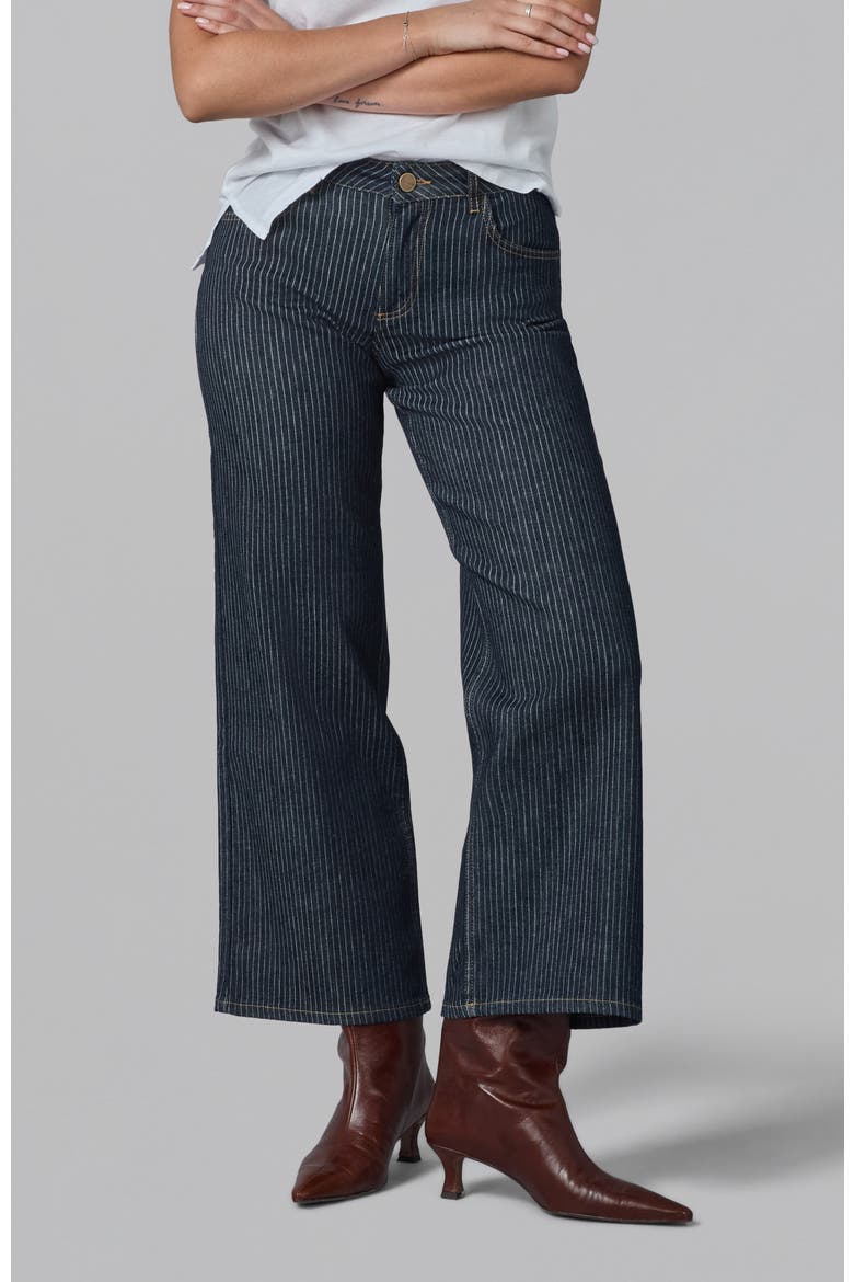 Colette High Rise Wide Leg Jeans, Main, color, Pinstribe Blue