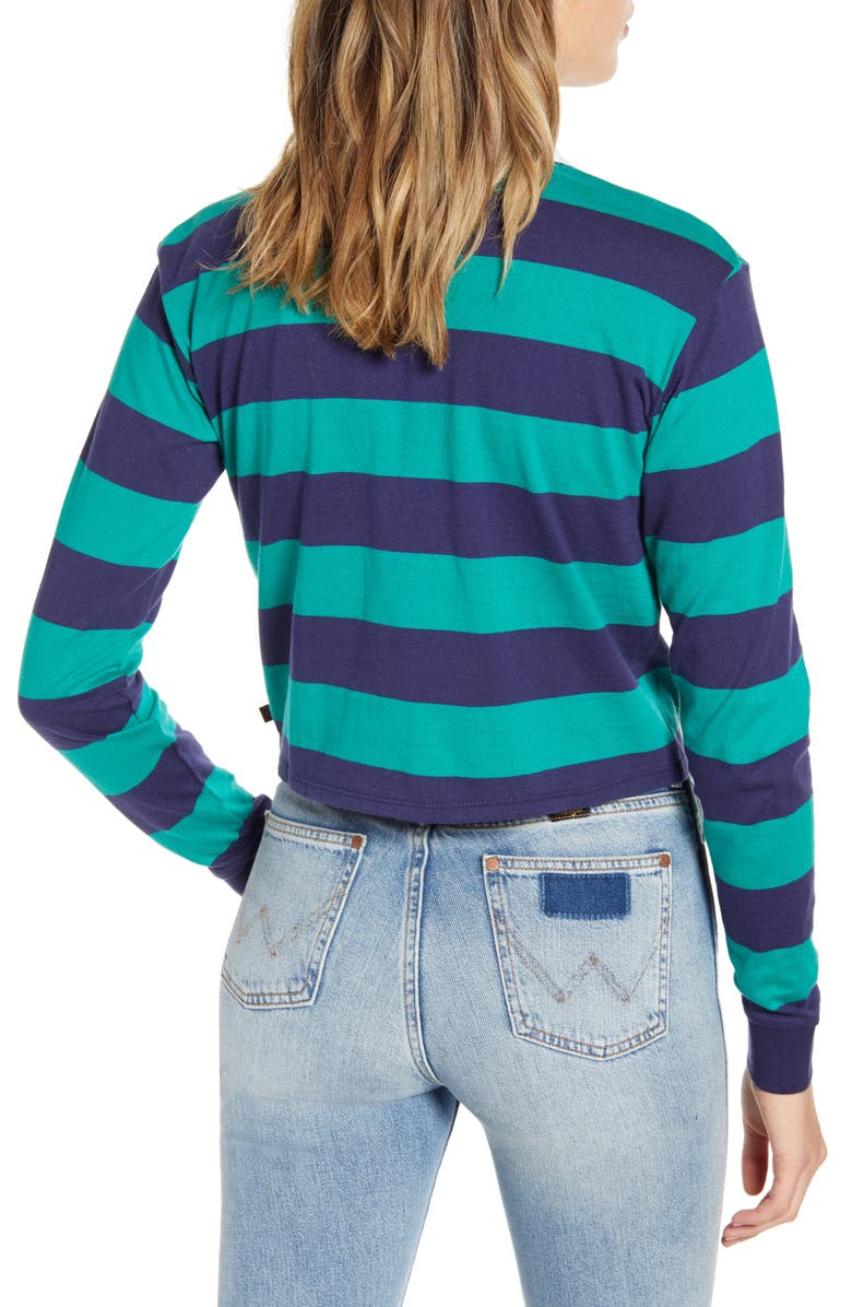 Dickies Stripe Crop Rugby Shirt, Alternate, color, 