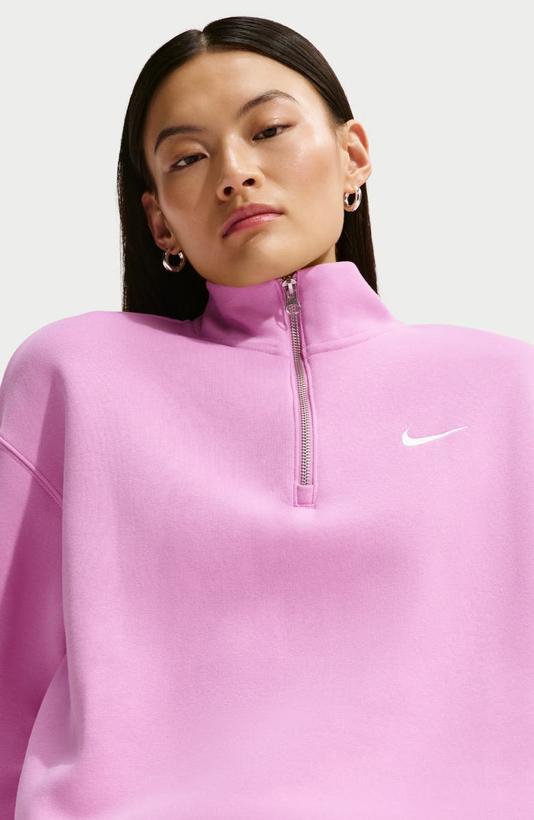 Nike Sportswear Phoenix Oversize Fleece Quarter Zip Top, Alternate, color, 503 Light Magenta/Sail
