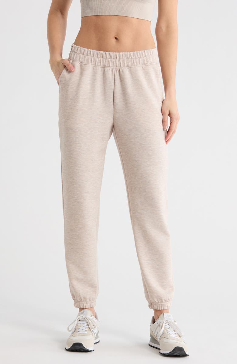 YOGALICIOUS Taylor Scuba Knit Joggers, Main, color, Heather Shadow Rock