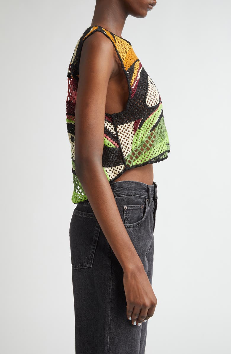 FARM Rio Toucan Tree Open Back Crochet Crop Top, Alternate, color,