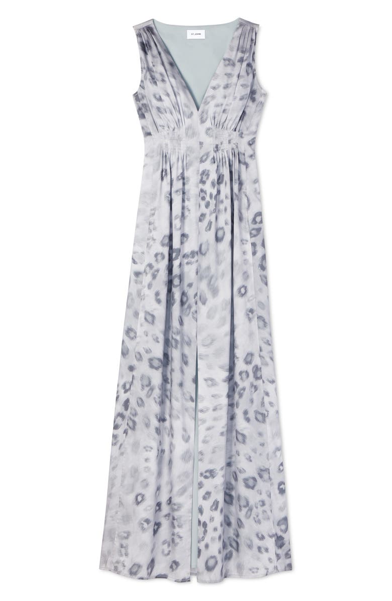 ST. JOHN Painted Leopard Print Maxi Dress, Alternate, color, 