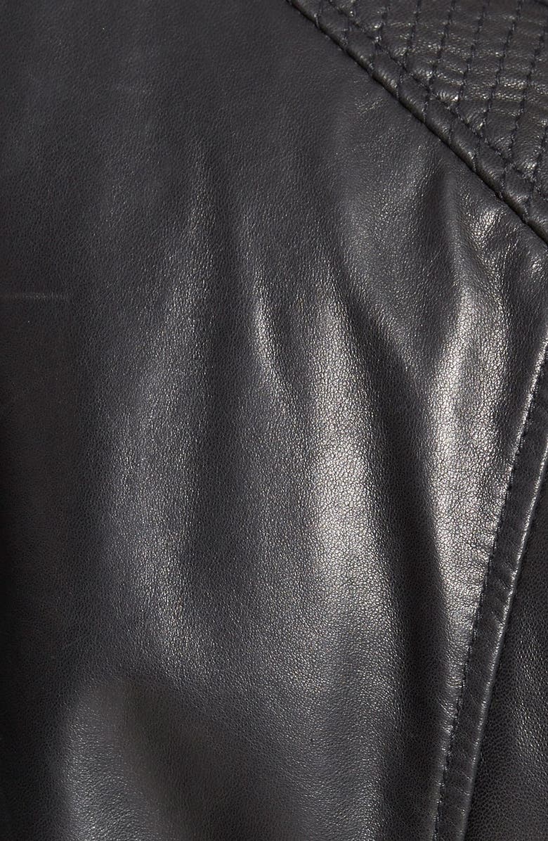 Bernardo Asymmetrical Zip Leather Moto Jacket, Alternate, color, 