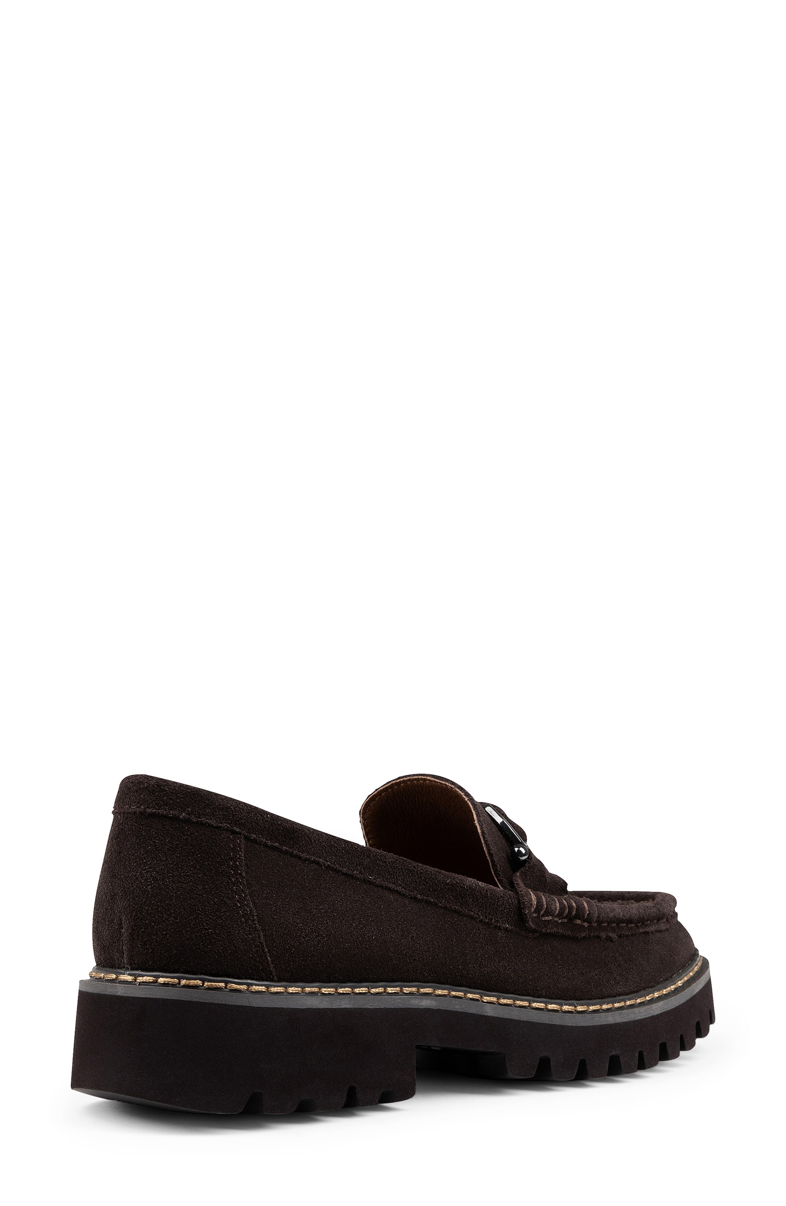 Helioci Moc Toe Loafer, Alternate, color, DARK BROWN