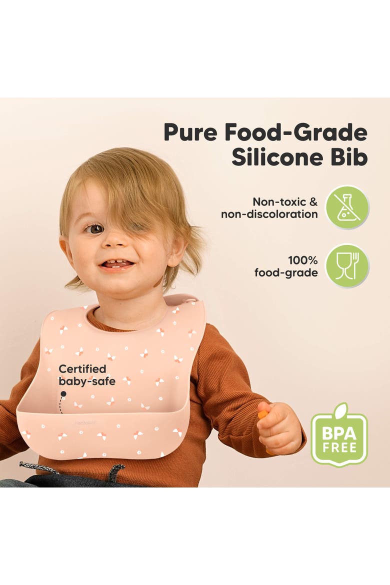 Prep Silicone Bibs, Alternate, color, Butterflies