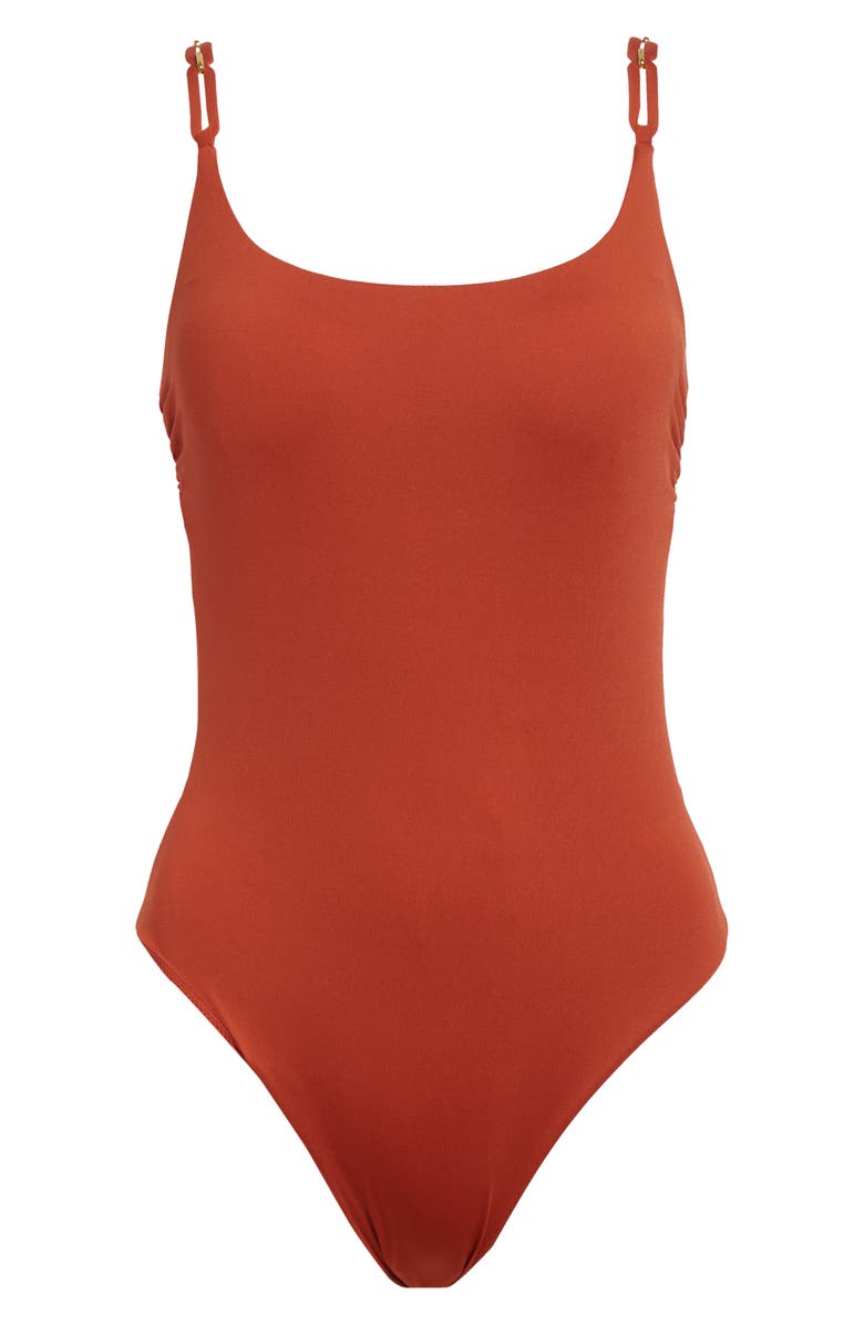 Max Mara Chcarezza One-Piece Swimsuit, Alternate, color, Coral
