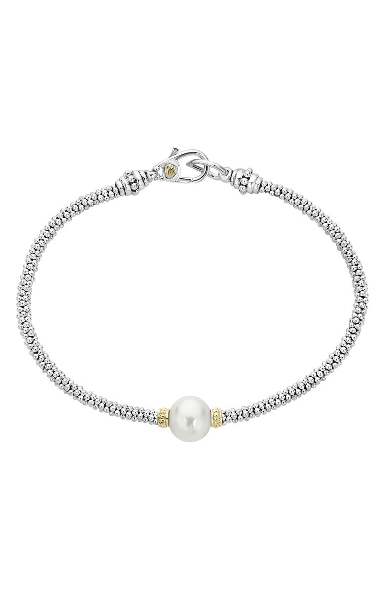 LAGOS Luna Pearl Single Station Caviar Bracelet, Main, color, 