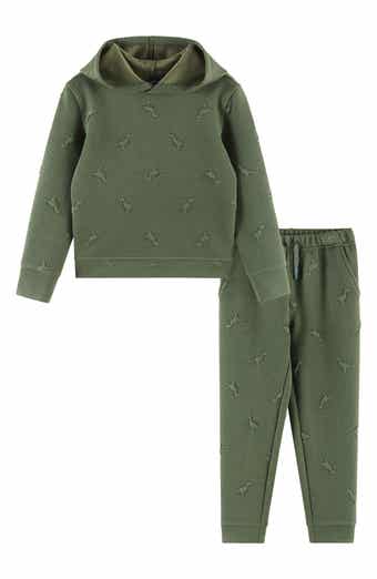 Andy & Evan Kids' Dino Embossed Hoodie & Leggings Set