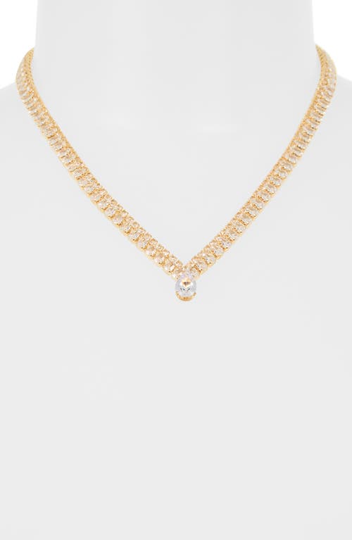 Tasha Teardrop Cubic Zirconia Double Row Tennis Necklace