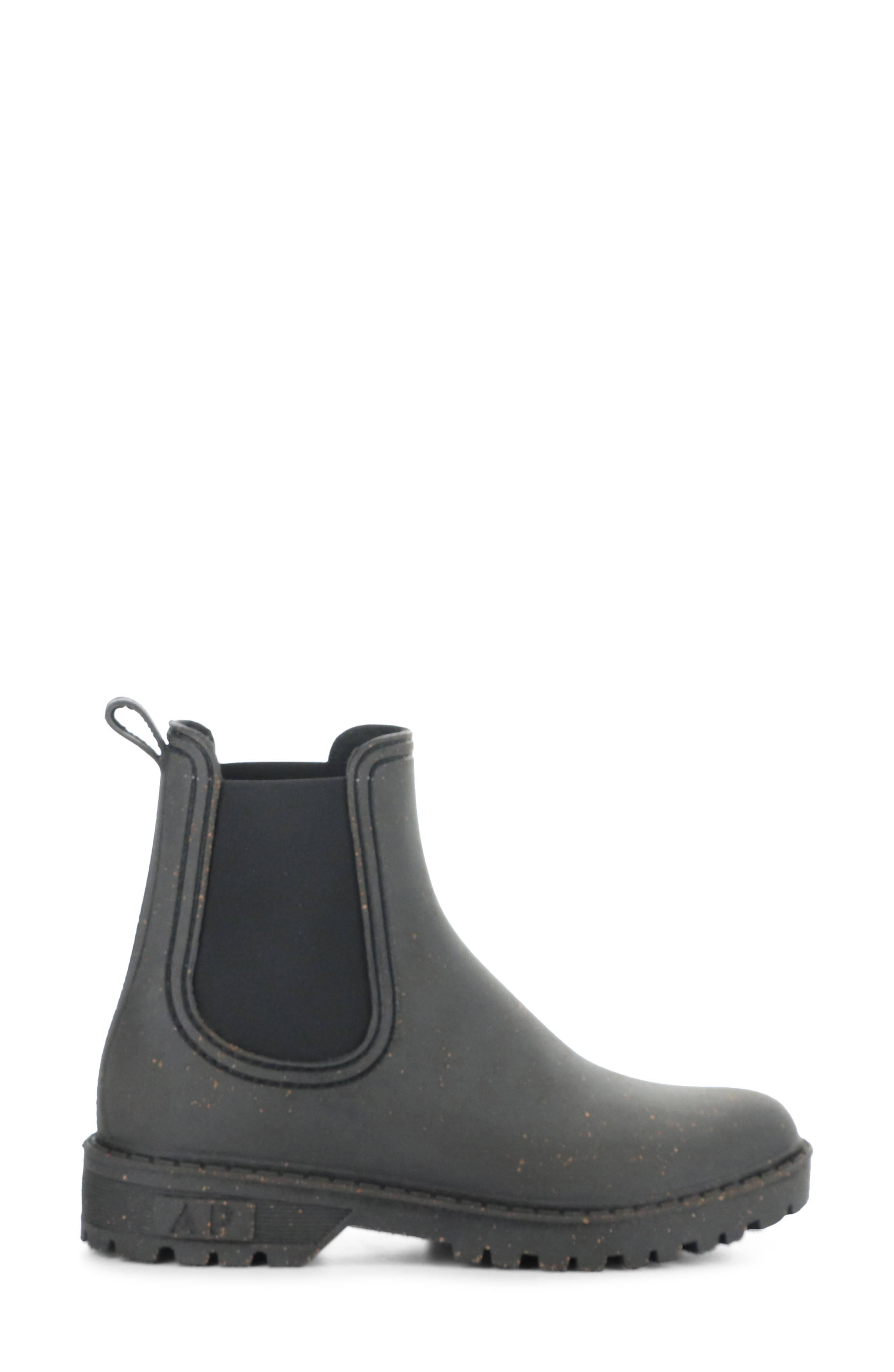 Asportuguesas by Fly London Oak Waterproof Chelsea Boot, Alternate, color, Black Rubber Cork