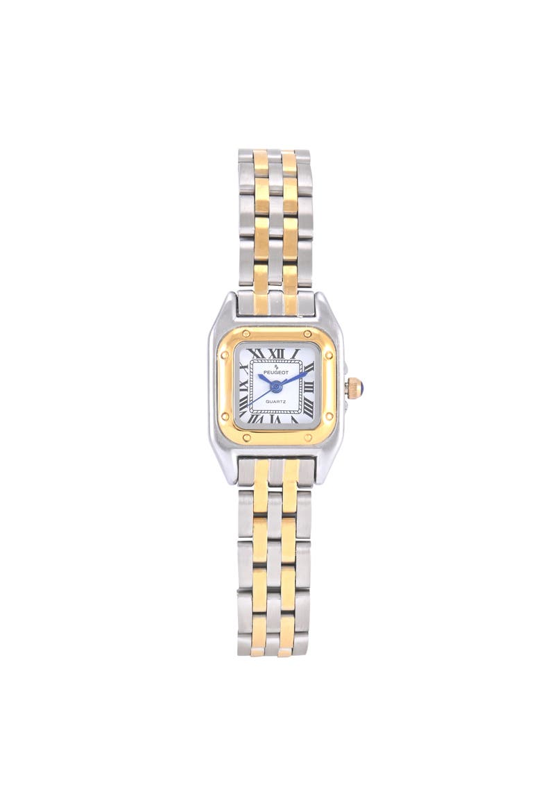 Sleek Panther Square Bracelet Watch- 20x22MM, Main, color, Two-Tone