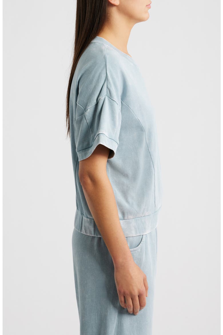 Short Sleeve Cotton Sweatshirt, Alternate, color, BLUE GROTTO