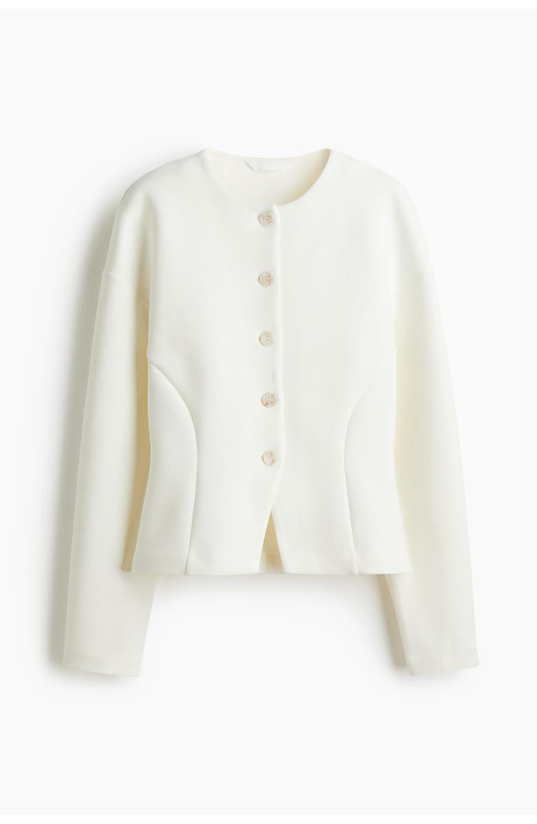 H&M Collarless Scuba Knit Blazer, Main, color, White