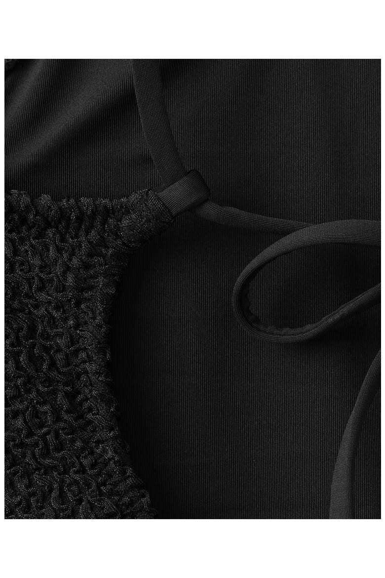 Textured One-Piece Swimsuit, Alternate, color, BLACK