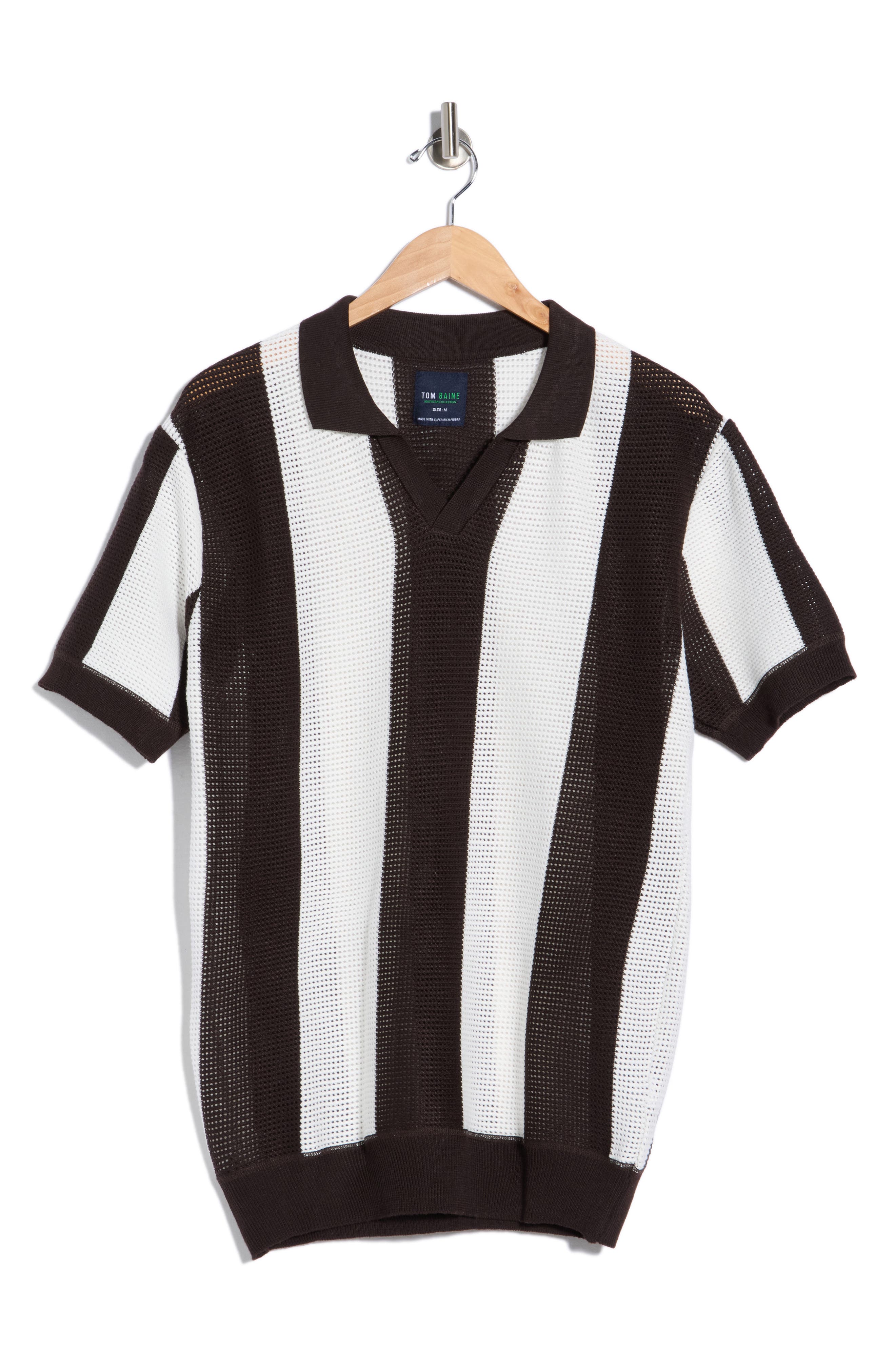 TOM BAINE Johnny Collar Short Sleeve Knit Sweater