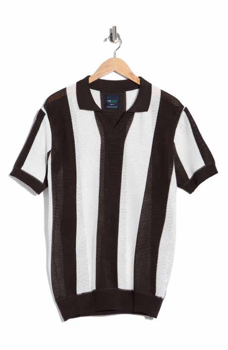 TOM BAINE Johnny Collar Short Sleeve Knit Sweater