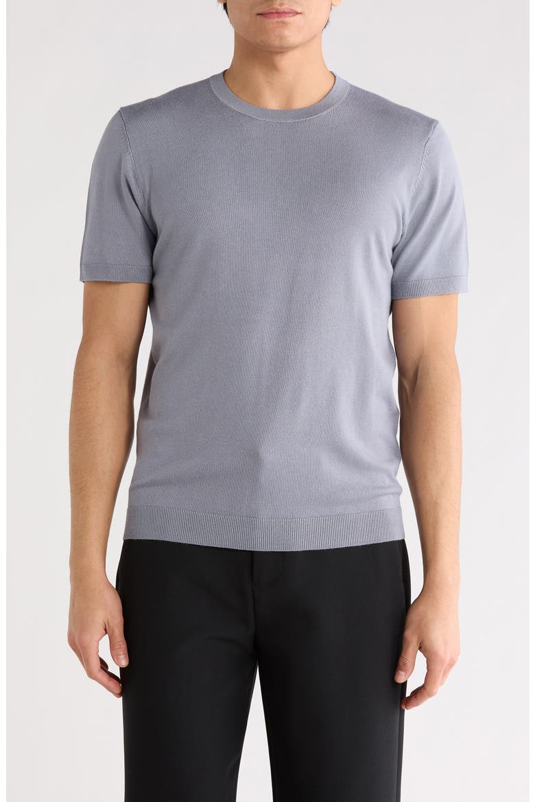 Short Sleeve Sweater, Main, color, LIGHT GREY