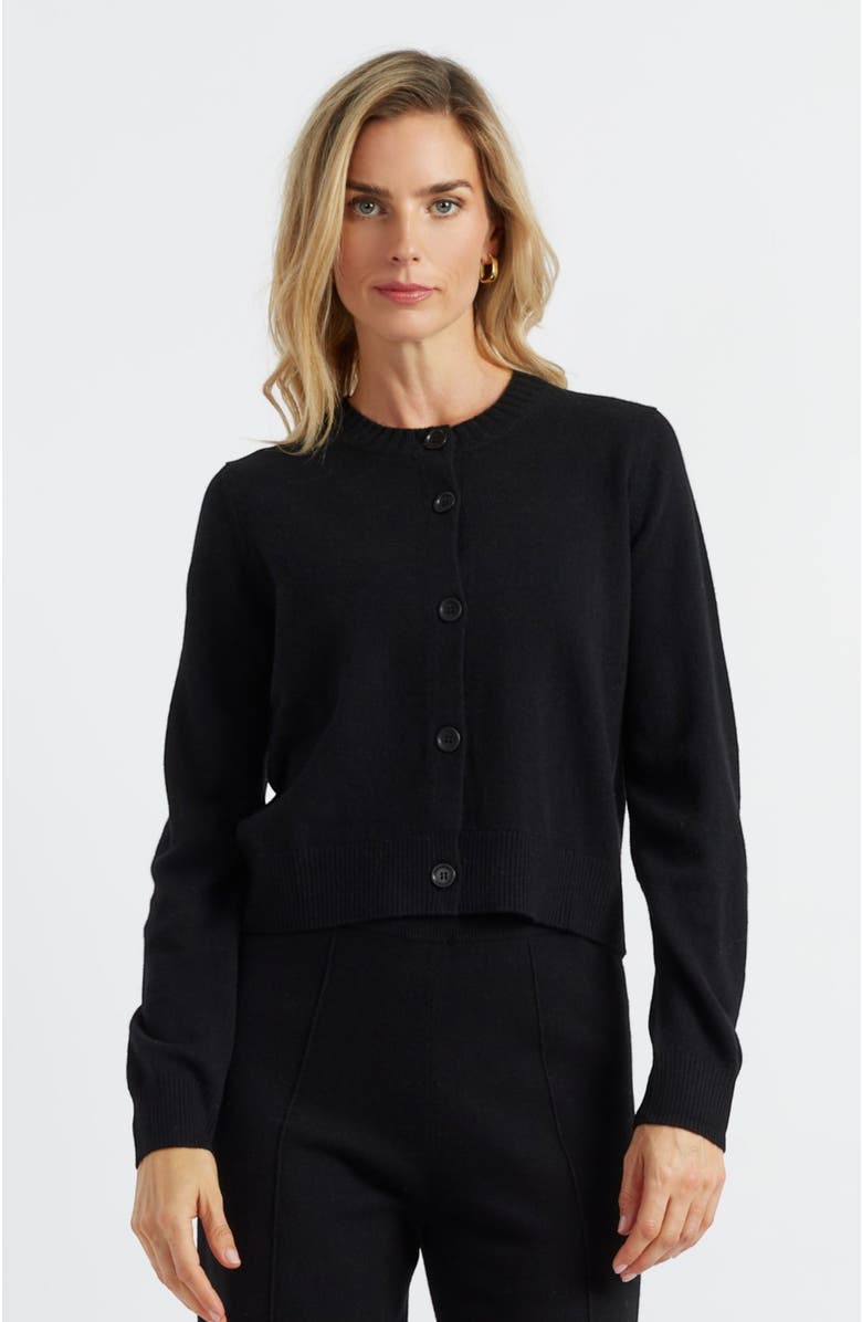 Chinti & Parker Wool Cashmere Cropped Cardigan, Main, color, Black