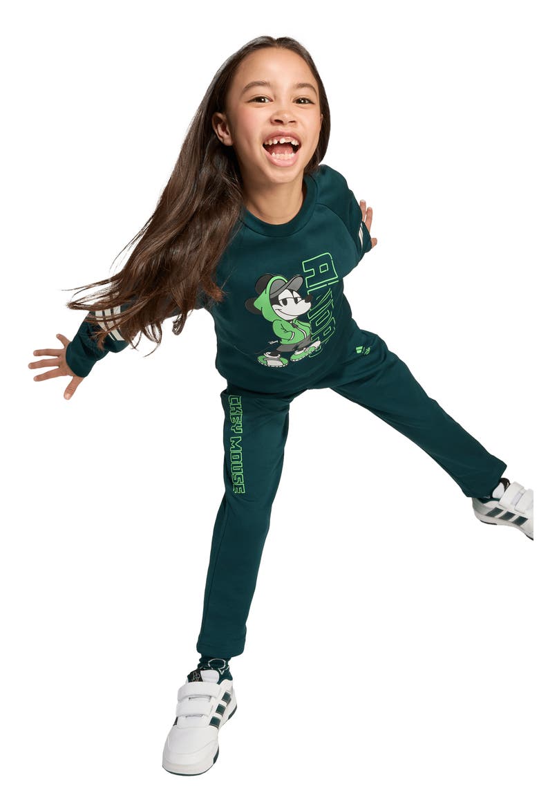 x Disney Kids' Mickey Crewneck Sweatshirt & Joggers Set, Alternate, color, AURIVY/LIM