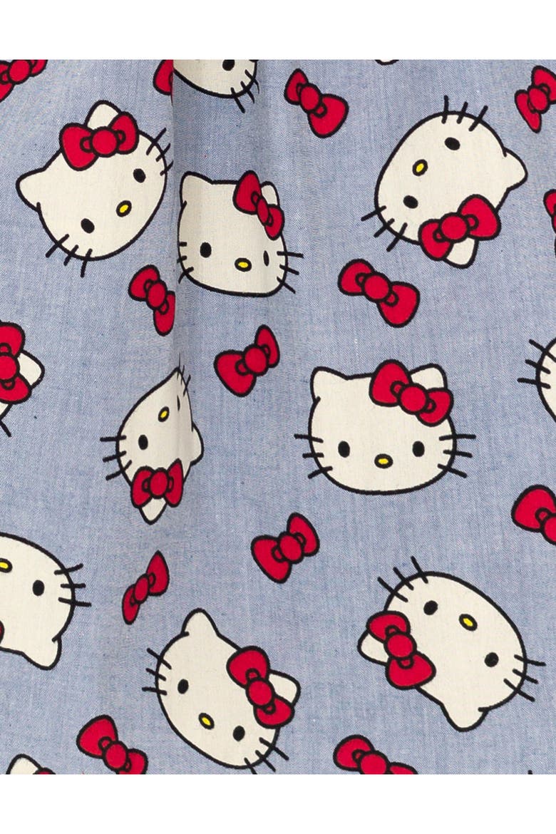 Flare Dress, Alternate, color, Hello Kitty Chambray
