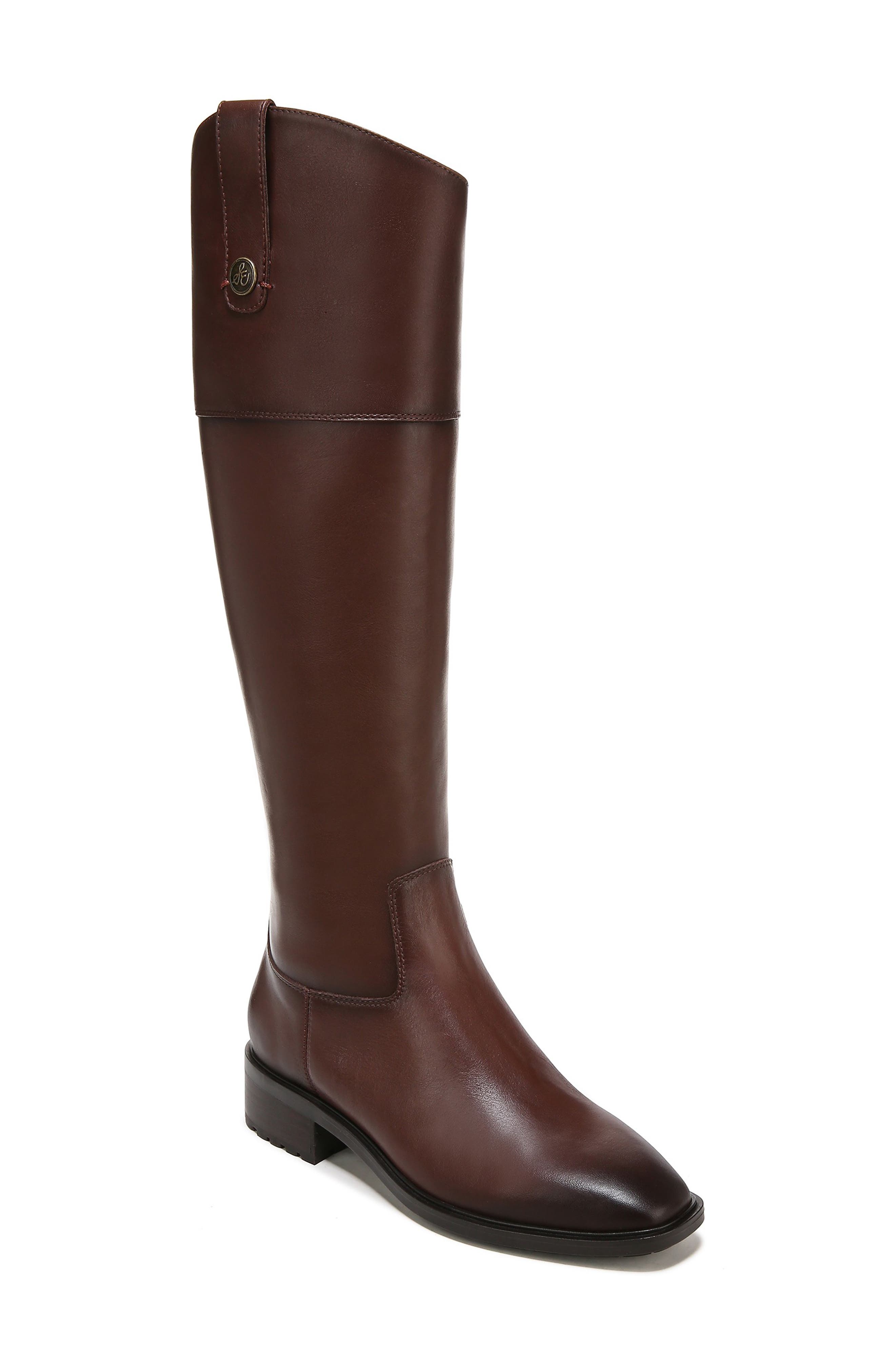 Drina Leather Knee High Boot, Main, color, BROWN