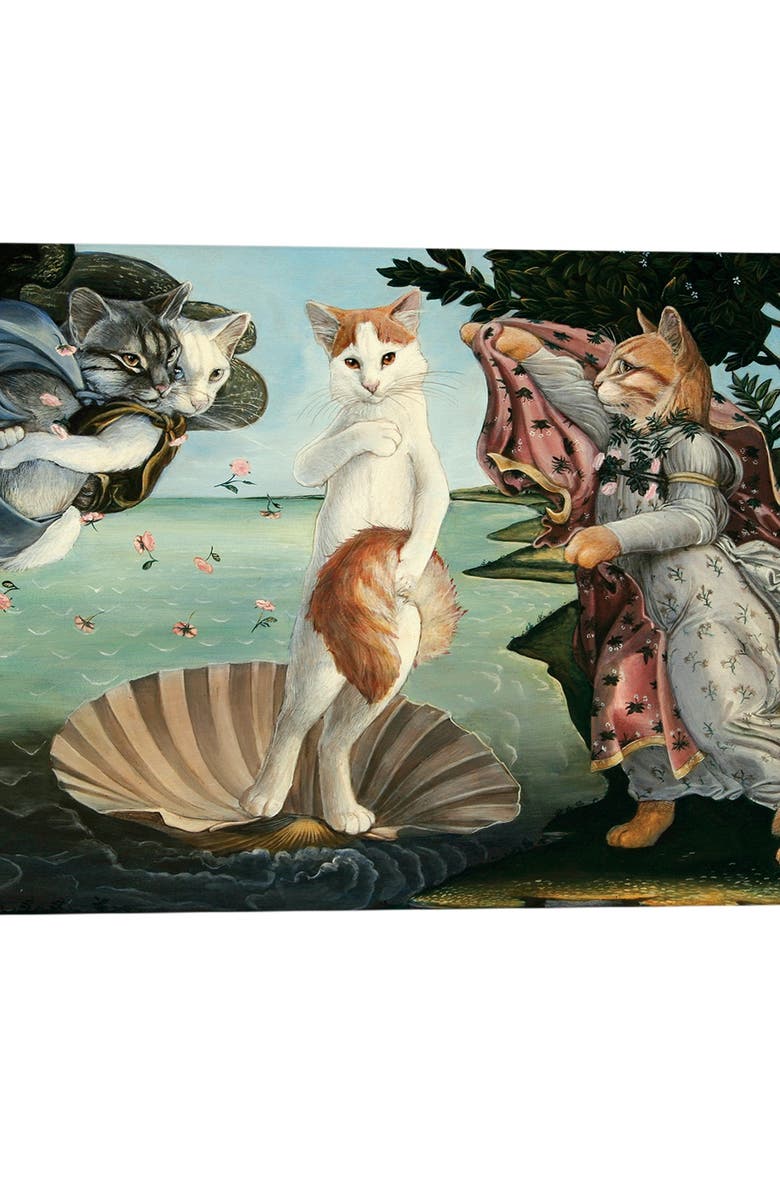 iCanvas Kitty On The Half Shell by Melinda Copper Canvas Wall Art - 26" x 18", Main, color,