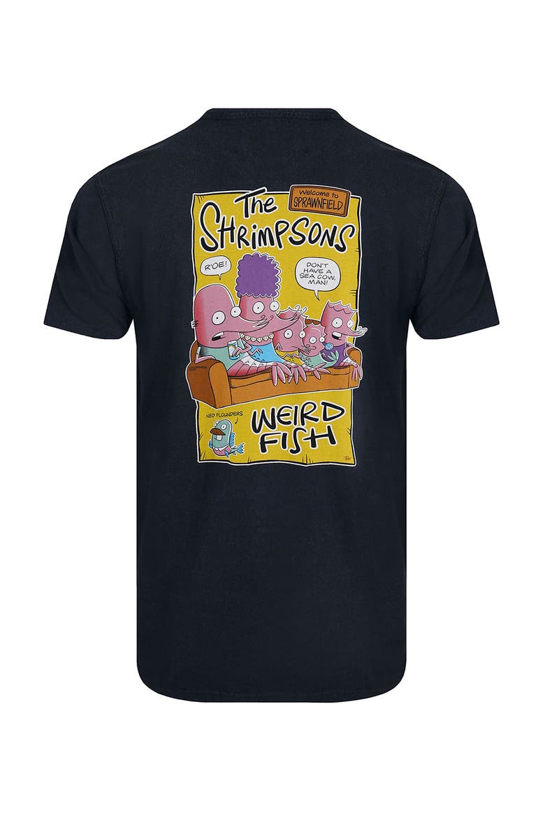 Shrimpsons Back Print Artist T-Shirt, Alternate, color, Navy