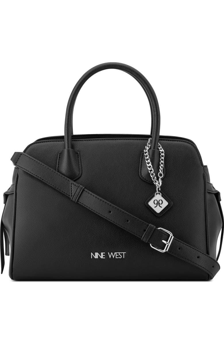 Nine West Isidore Large Satchel Bag, Main, color, Black