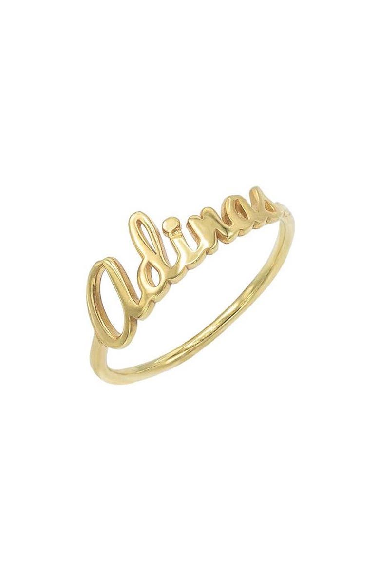 Personalized Script Name Ring, Main, color, GOLD