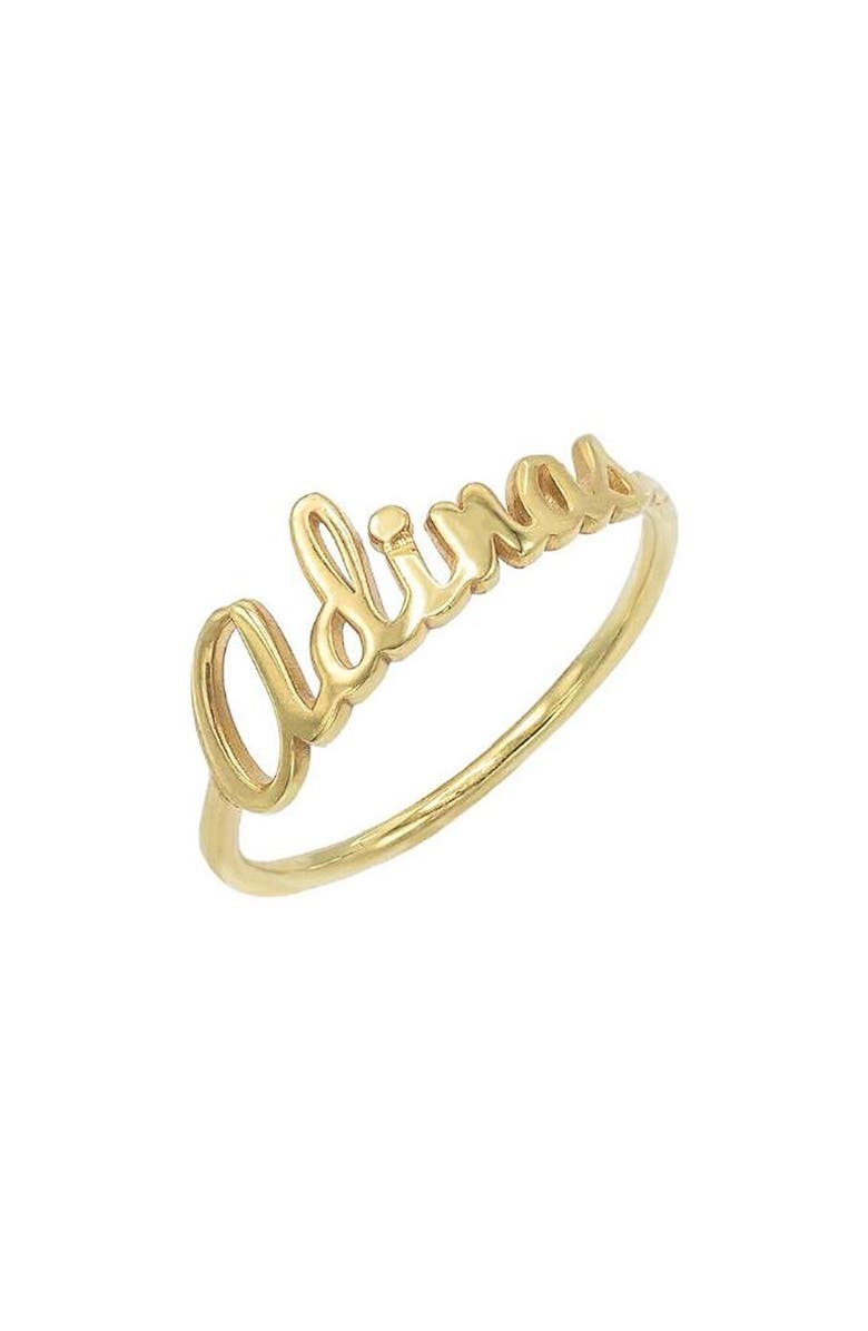 BY ADINA EDEN Personalized Script Name Ring, Main, color, 