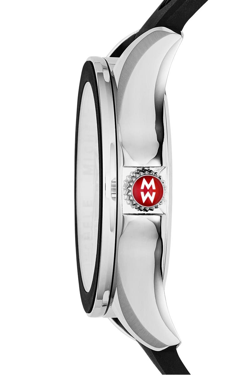 MICHELE Cape Topaz Dial Watch Head & Silicone Strap, 40mm, Alternate, color,