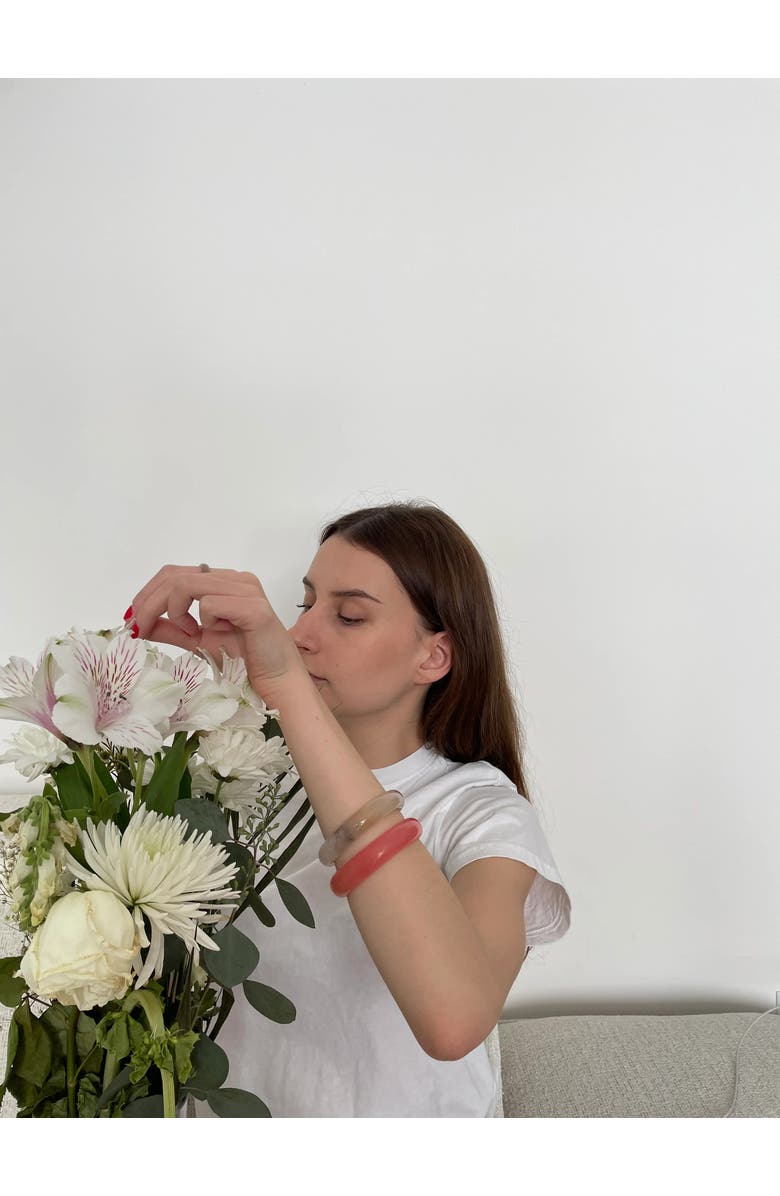 seree Playground Marble Jade Stone Bangle, Alternate, color, Sand