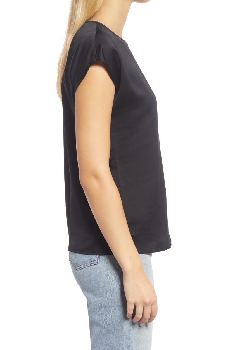 Halogen<sup>®</sup> Cap Sleeve Satin Blouse, Alternate, color,