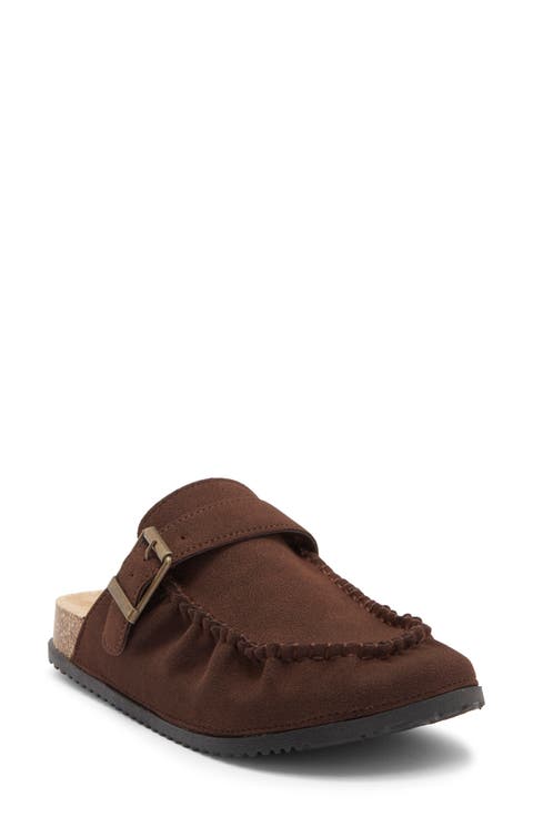 Matcha Faux Leather Flat Mule