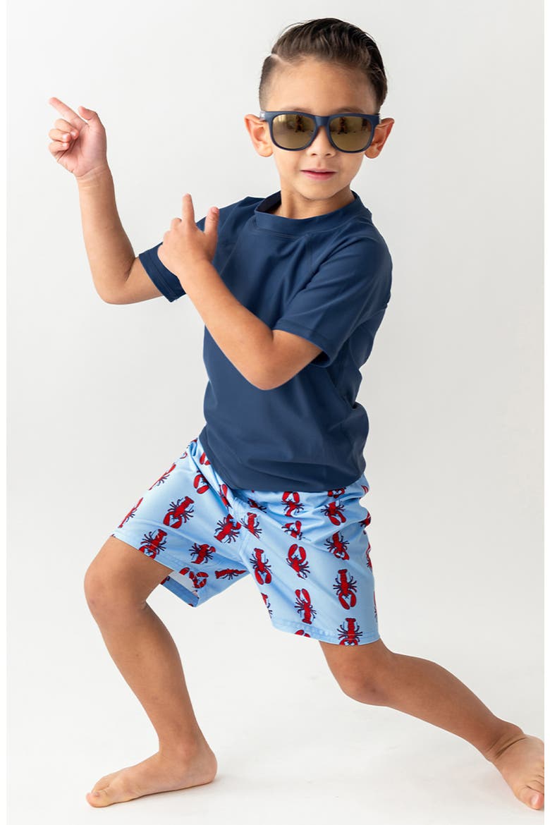 Kids' My Little Lobster Print Swim Trunks, Alternate, color, MY LITTLE LOBSTER