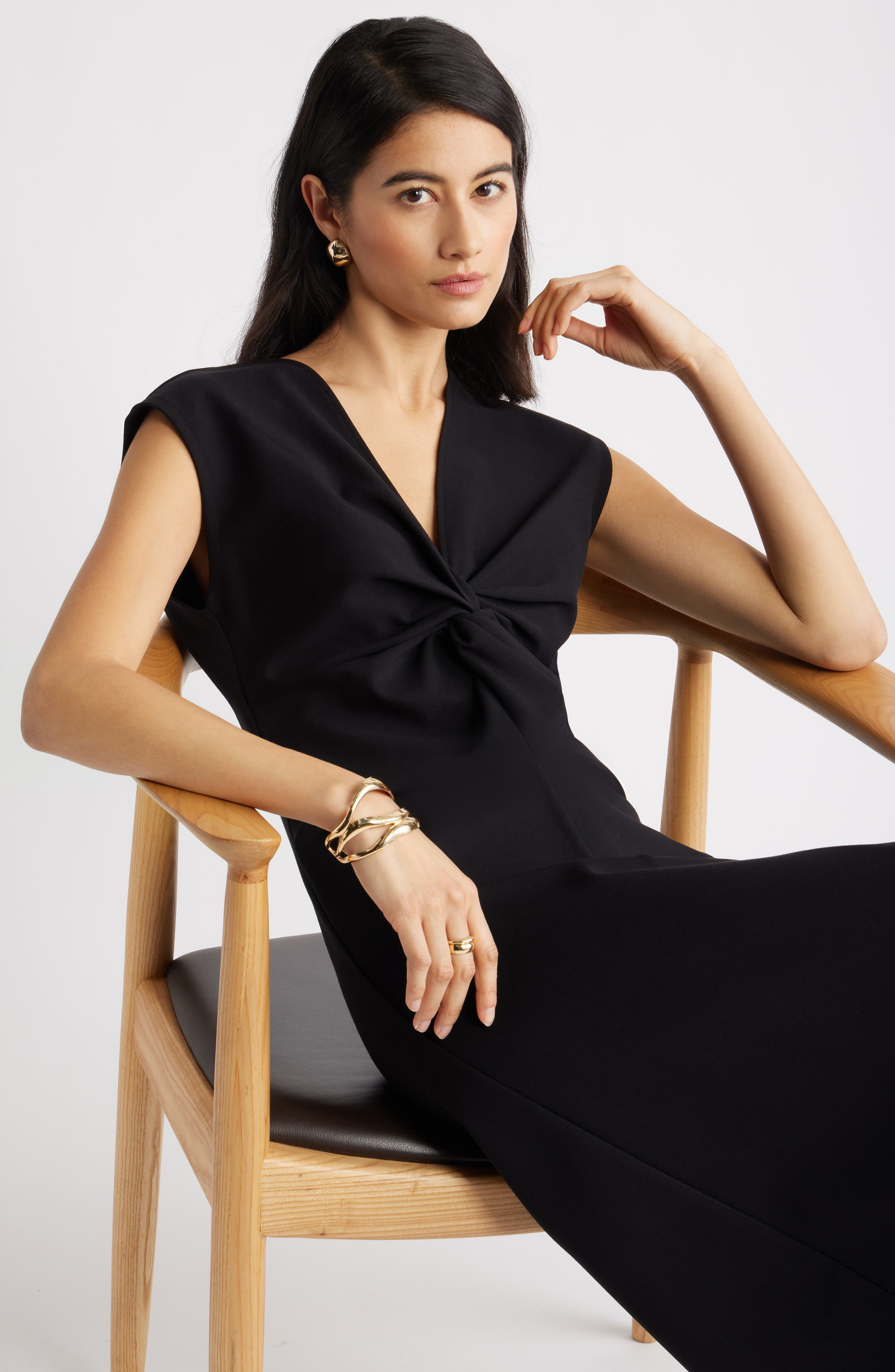 short sleeve twist front midi dress By Anthropologie Short-Sleeve Twist-Front Midi, Shirt Dress XS