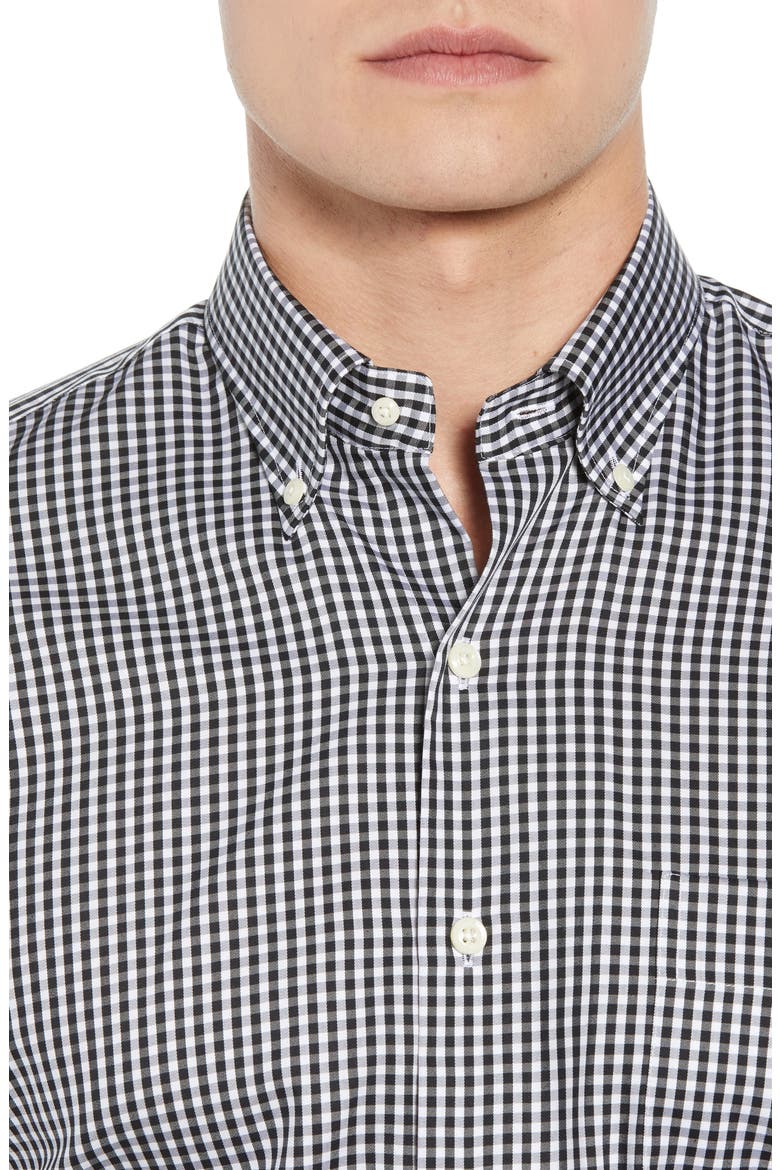 Crown Soft Gingham Regular Fit Shirt, Alternate, color, BLACK