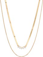 Nordstrom Cubic Zirconia Bar Layered Chain Necklace
