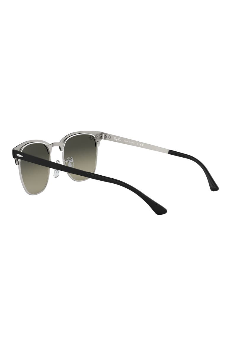 Clubmaster 51mm Sunglasses, Alternate, color, SILVER/ BLACK/ GREY GRADIENT