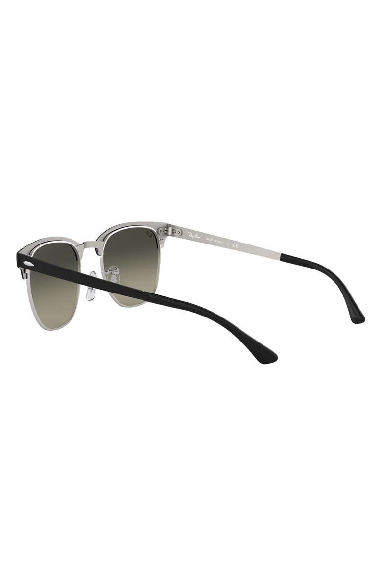 Ray-Ban Clubmaster 51mm Sunglasses, Alternate, color, Silver/ Black/ Grey Gradient