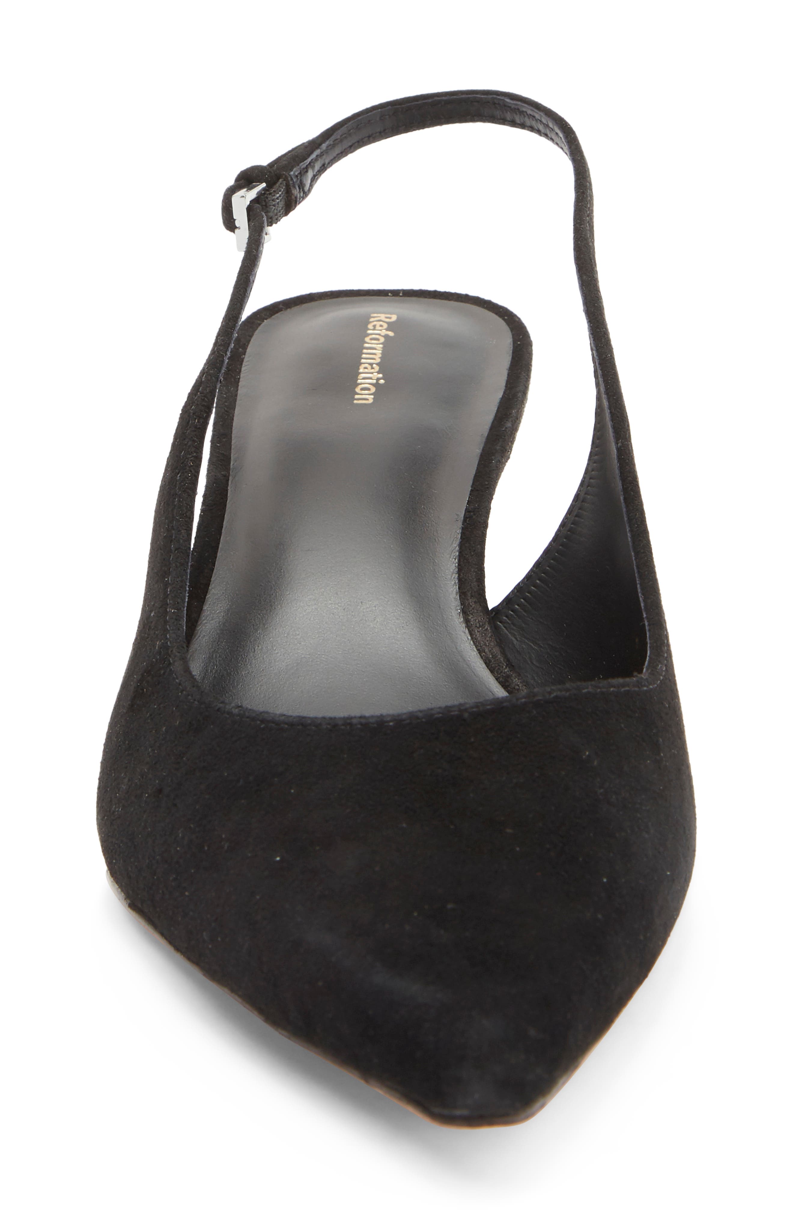 Wrenley Pointed Toe Slingback Pump, Alternate, color, BLACK SUEDE
