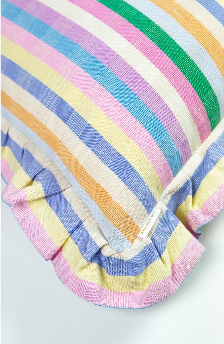 Archive New York Handwoven Classic Ruffle Square Cotton Throw Pillow, Alternate, color, Multi