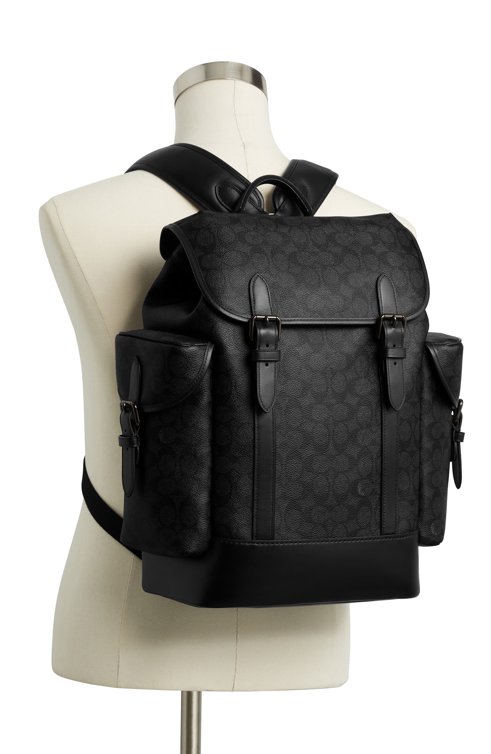 COACH Hitch Coated Canvas Backpack, Alternate, color, 