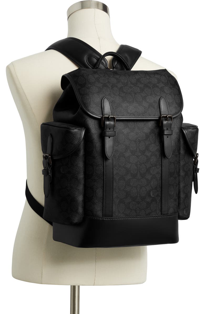 COACH Hitch Coated Canvas Backpack, Alternate, color,